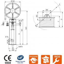 GIROPONS inox RIA pivotant sur pied