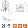 GIROPONS inox RIA pivotant sur pied